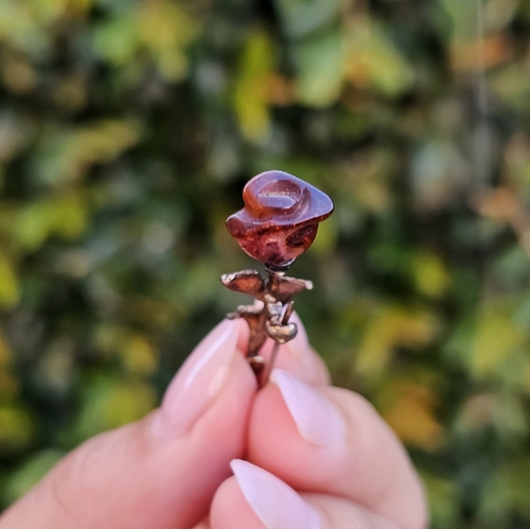 Vtg Amber Rose on Sterling - Picture 6 of 8